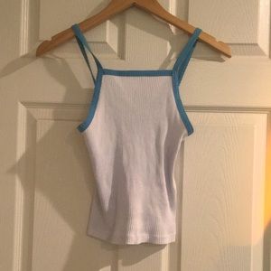 light blue and blue outline top